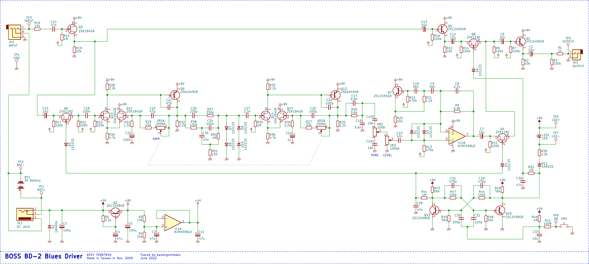 BOSS BD-2 THD schematic