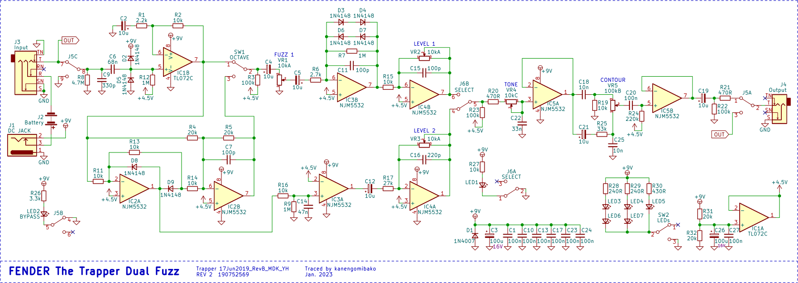 Fender The Trapper Dual Fuzz Schematic