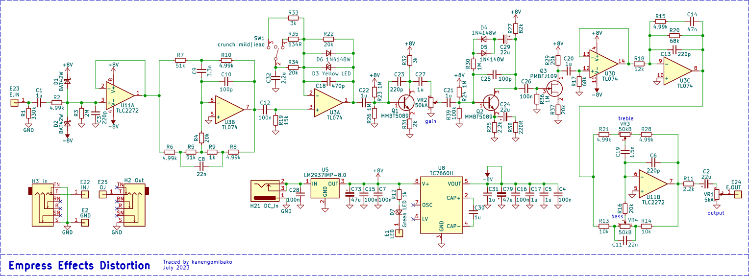 Empress Distortion Schematic