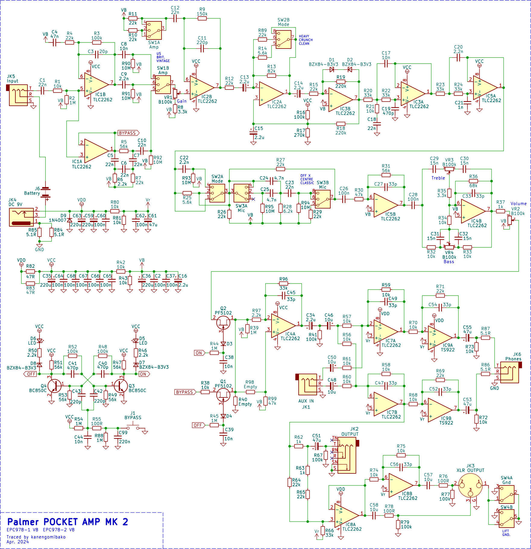 Palmer POCKET AMP MK2 Schematic