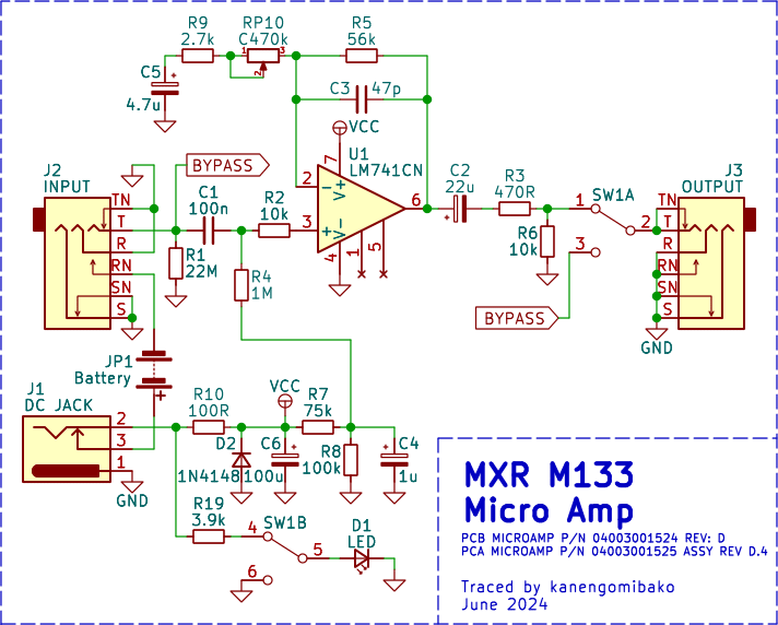 MXR MicroAmp Schematic