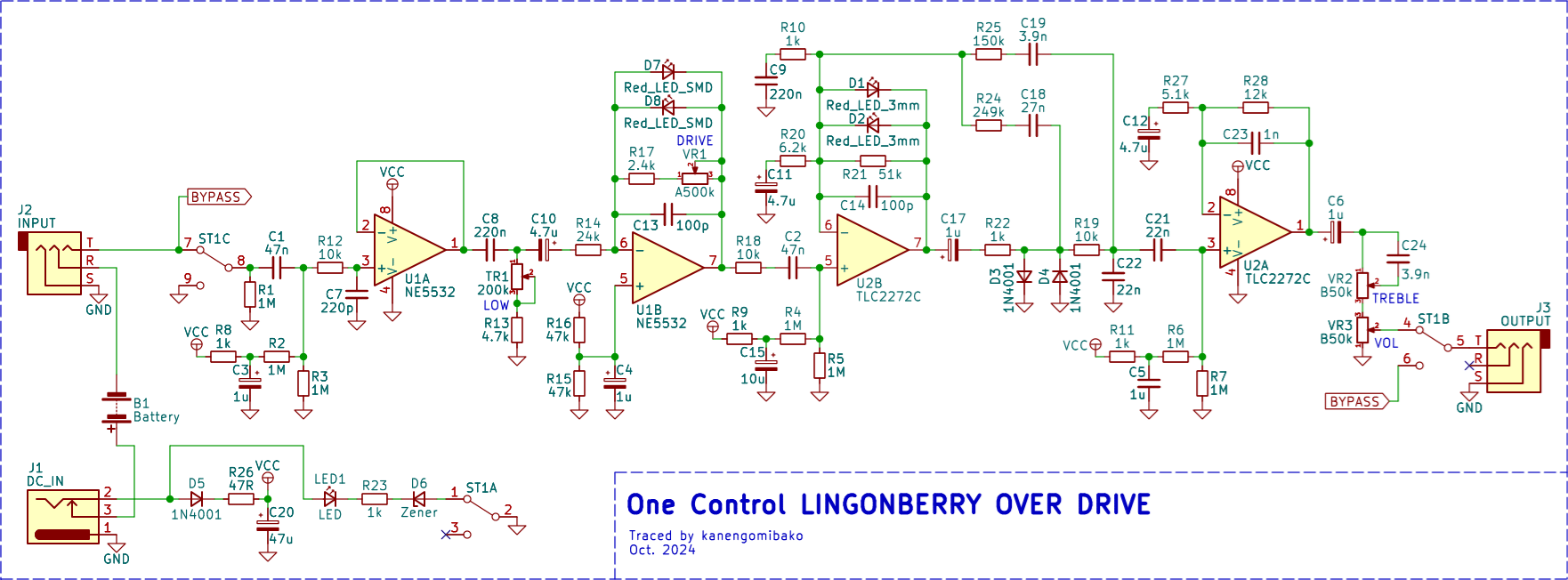 One Control Lingonberry Over Drive schematic